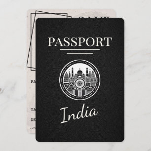 Black India Passport Save The Date
