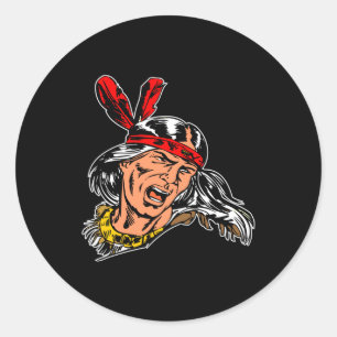 Black Indian Classic Round Sticker
