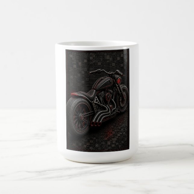 Black Inferno Mosaic Custom Motorcycle Mug (Center)