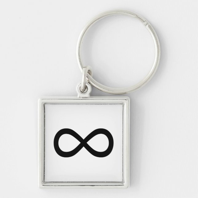 Black Infinity Symbol Key Ring (Front)