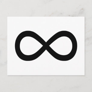 Black Infinity Symbol Postcard