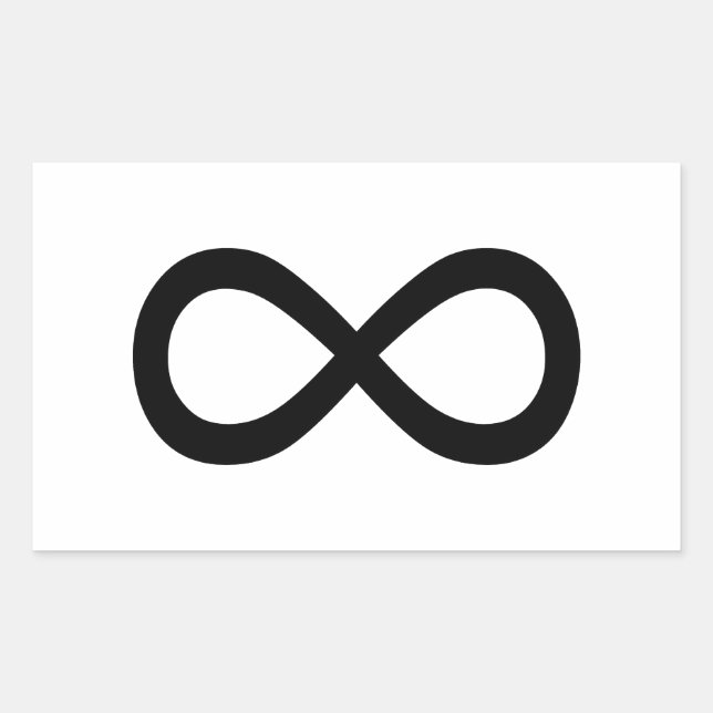 Black Infinity Symbol Rectangular Sticker (Front)