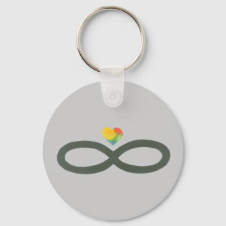 Black Infinity with Heart #3 Key Ring