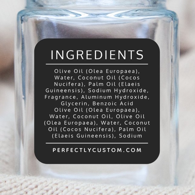 Black ingredient list product label (Creator Uploaded)