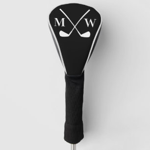 Black Initial Monogram Golf Head Cover