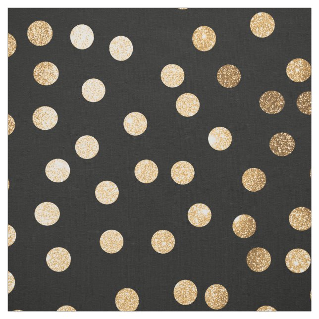 Black Ink and Gold City Dots Fabric (Swatch)