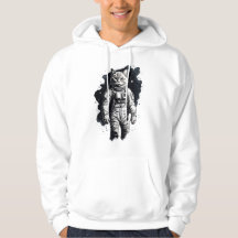 Black Ink Astronaut Cat Design