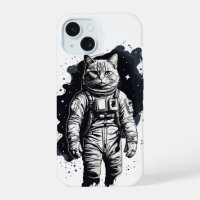 Black Ink Astronaut Cat Design