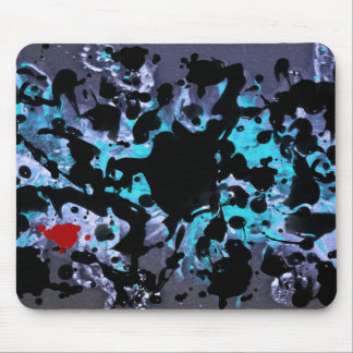 BLACK INK | blue splatter Mouse Pad