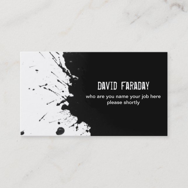 black ink business card (Front)