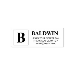 Black Ink Custom Family Name Wreath Return Address Self-inking Stamp