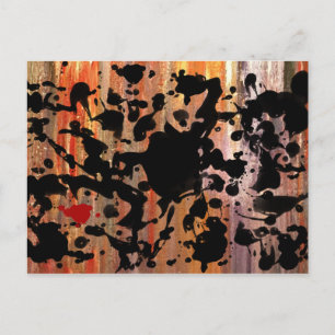 BLACK INK   grunge painting Postcard