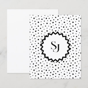 Black ink Improvisation polka dots Monogram.