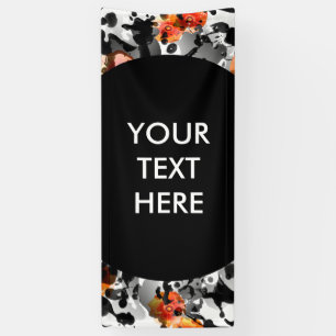 BLACK INK & POPPIES pattern + your backgr. & ideas Banner
