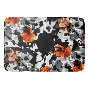 BLACK INK & POPPIES pattern + your backgr. & ideas Bath Mat