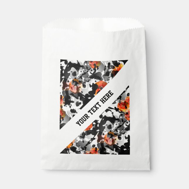 BLACK INK & POPPIES pattern + your backgr. & ideas Favour Bag (Front)