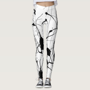 Black Ink Splatter Leggings