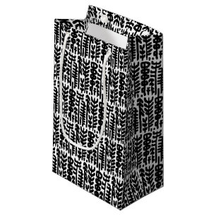 Black Ink Stroke Tree Pattern Small Gift Bag