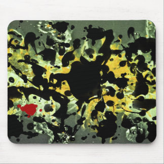 BLACK INK | yellow splatter Mouse Pad