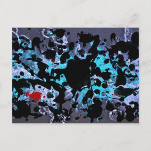 BLACK INK yellow splatter Postcard