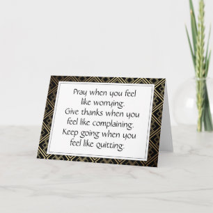 Black Inspirational Life Encouragement Quotes Card