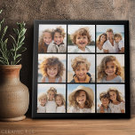 Black Instagram Photo Collage with 9 square photos Ceramic Tile<br><div class="desc">Use your photos without frames to create your own piece of art! Add your favourite pictures and snapshots to this strip for a fun memory keeper. An artistic way to display your best photo sharing pics.</div>