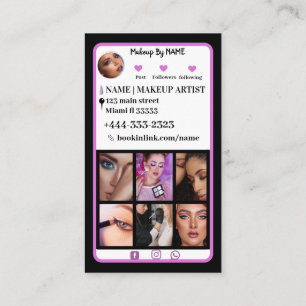 Black Instagram QRcode Makeup Artist Social Media  Business Card