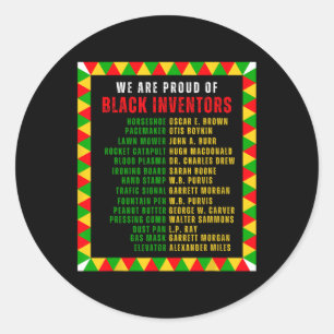 Black Inventors Proud Black History Month Roots Fu Classic Round Sticker