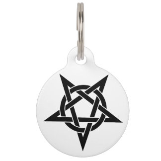 Black Inverted Pentagram Pet Tag
