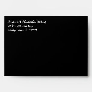 Black Invitation Envelopes Black and White Damask
