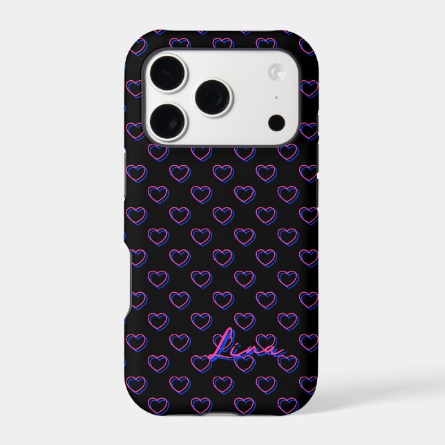 Black iPhone Cover With Your Custom Name  (Back)