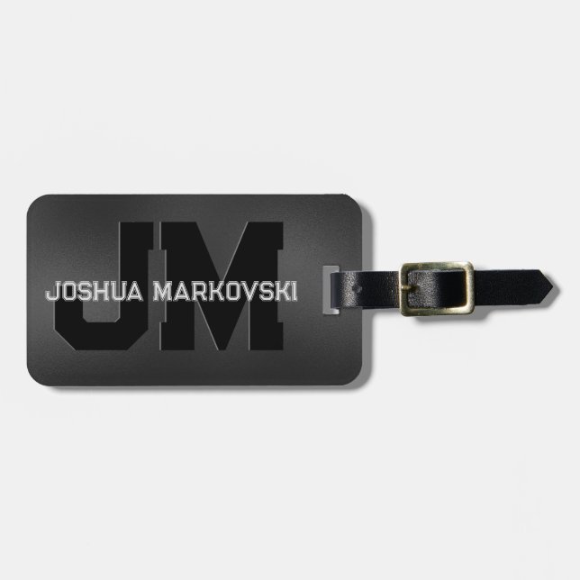 Black Iridescent background masculine design 2 Luggage Tag (Front Horizontal)