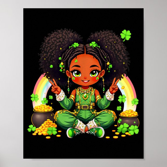 Black Irish Afro Black Girl African American St Pa Poster (Front)