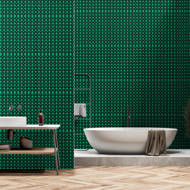 Black Irish Circle smooth vinyl wallpaper (Bathroom)