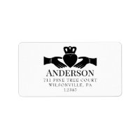 Black Irish Claddagh Ring Return Address Label