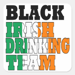 Black Irish drinking team Square Sticker