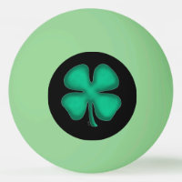 Black Irish green glow 1-star ping pong ball