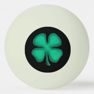 Black Irish green glow 1-star ping pong ball