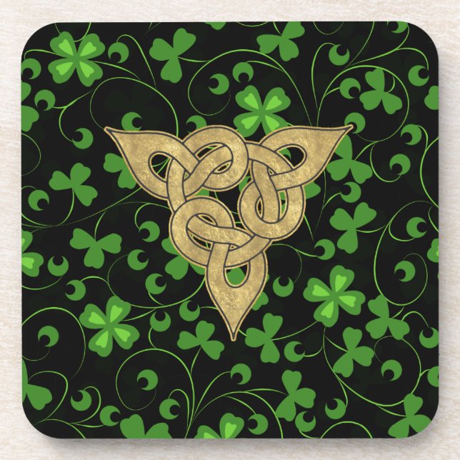 Black Irish Knotwork Coaster (Front)