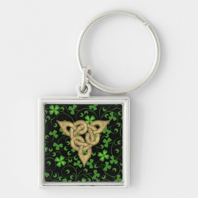 Black Irish Knotwork Key Ring (Front)