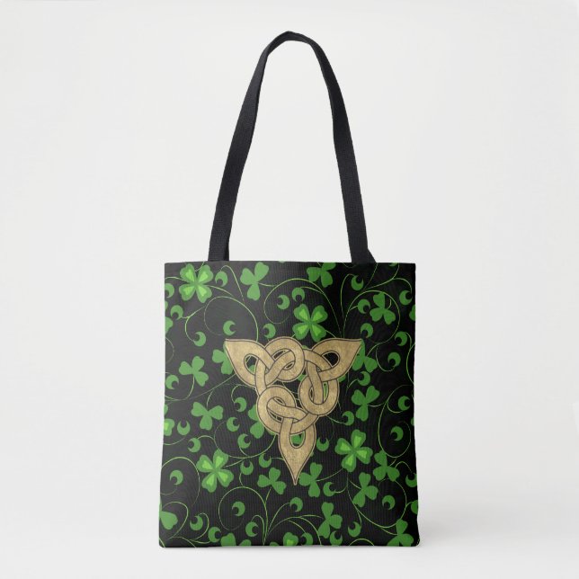 Black Irish Knotwork Tote Bag (Front)