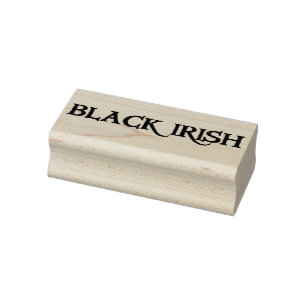 Black Irish rectangle small rubber stamp