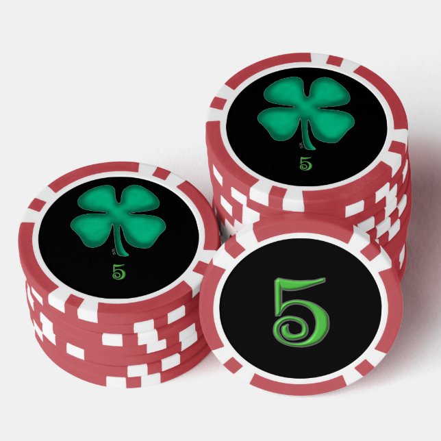 Black Irish red 5 striped poker chip (Stack)