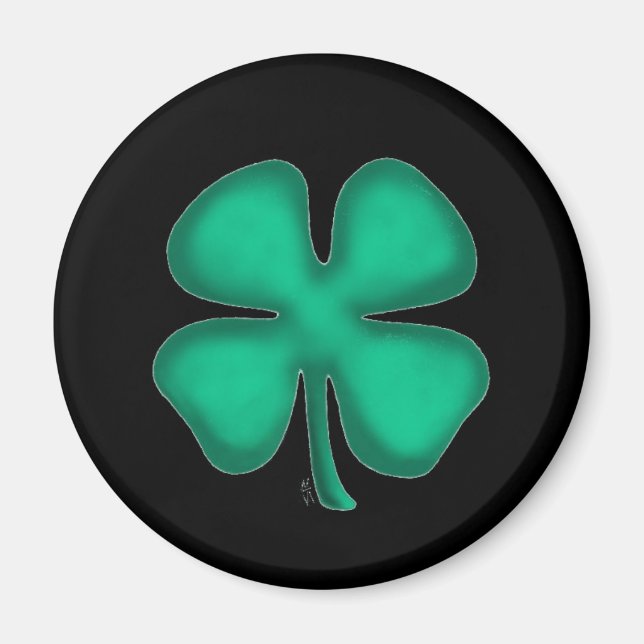 Black Irish round magnet (Front)