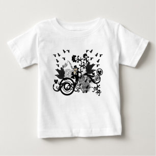 Black Irish Swirls and Leprechauns Baby T-Shirt