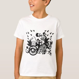 Black Irish Swirls and Leprechauns T-Shirt