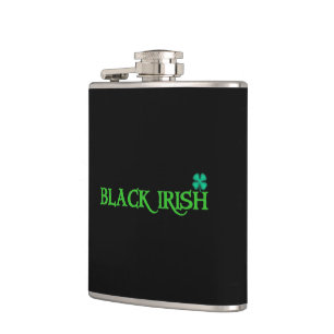 Black Irish w clover wrapped flask