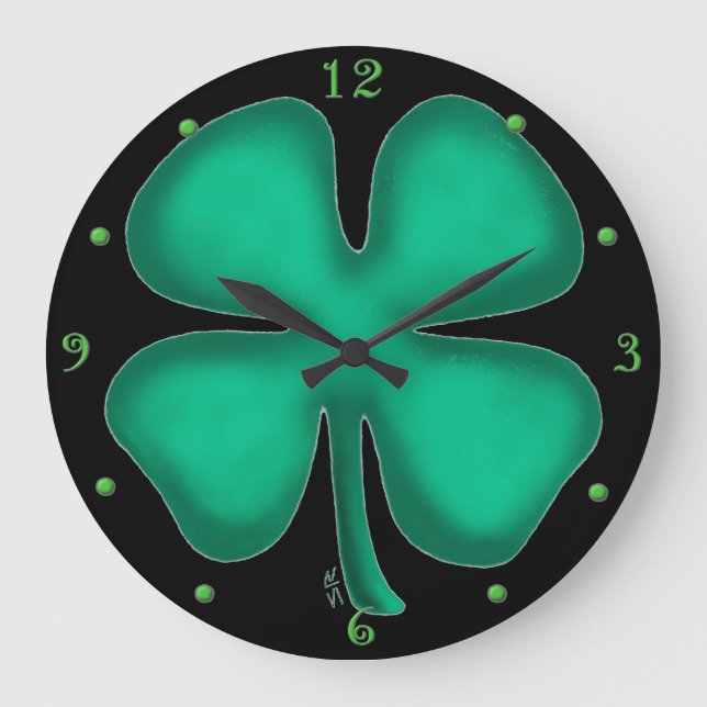 Black Irish wall clock (Front)