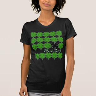 Black Irish With Lots of Shamrocks T-Shirt