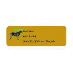 Black Irish Wolfhound with Green Heart Label Return Address Label